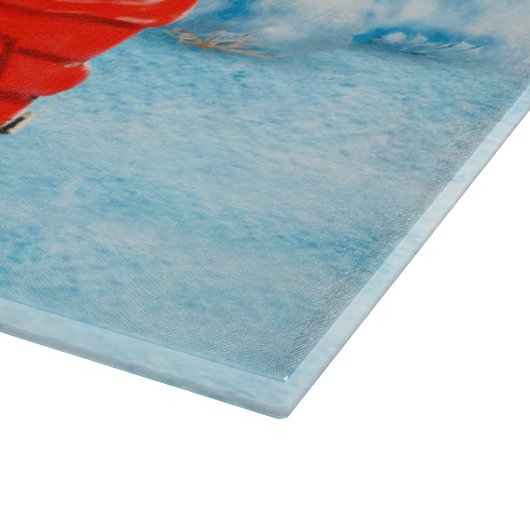 Pekingese Dog kerstaking vrachtwagen sneeuw Snijplank (Hoek)