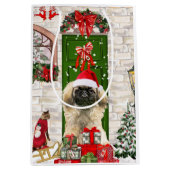 Pekingese Dog kerstcadeau Medium Cadeauzakje (Voorkant)