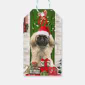 Pekingese Dog Kerstmis Cadeaulabel (Achterkant)