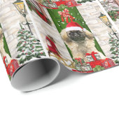 Pekingese Dog Kerstmis Cadeaupapier (Rol Hoek)