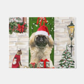 Pekingese Dog Kerstmis Deurmat (Voorkant)