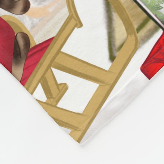 Pekingese Dog Kerstmis Fleece Deken (Hoek)