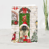 Pekingese Dog Kerstmis Kaart (Voorkant)