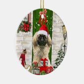 Pekingese Dog Kerstmis Keramisch Ornament (Rechts)