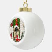 Pekingese Dog Kerstmis Keramische Bal Ornament (Rechts)