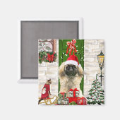 Pekingese Dog Kerstmis Magneet (Voorkant / Achterkant)