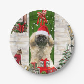 Pekingese Dog Kerstmis Papieren Bordje (Voorkant)