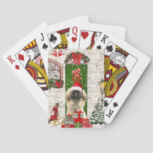 Pekingese Dog Kerstmis Pokerkaarten