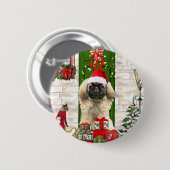 Pekingese Dog Kerstmis Ronde Button 5,7 Cm (Voorkant /achterkant)