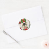 Pekingese Dog Kerstmis Ronde Sticker (Envelop)