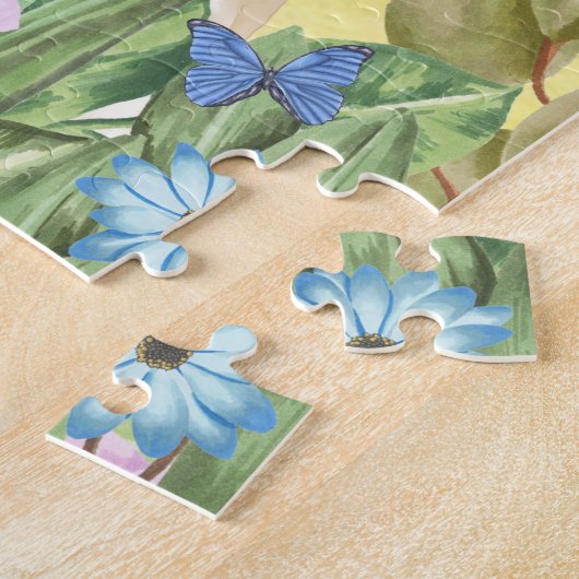 Pekingese Dog met Flowers Spring Legpuzzel (Zijkant)