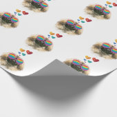 Pekingese Dog met harten Valentijnsdag Cadeaupapier (Hoek)