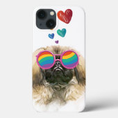 Pekingese Dog met harten Valentijnsdag Case-Mate iPhone Case (Achterkant)