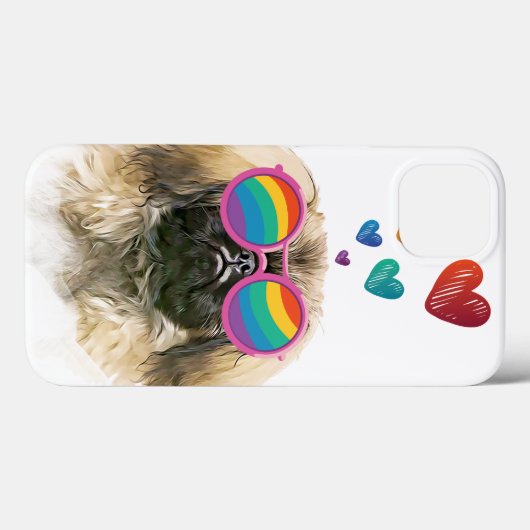 Pekingese Dog met harten Valentijnsdag Case-Mate iPhone Case (Achterkant (horizontaal))