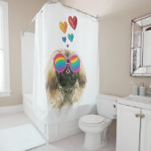 Pekingese Dog met harten Valentijnsdag Douchegordijn (In situ)