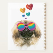 Pekingese Dog met harten Valentijnsdag Planner (Achterkant)