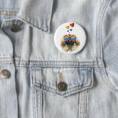 Pekingese Dog met harten Valentijnsdag Ronde Button 5,7 Cm (In situ)