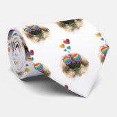 Pekingese Dog met harten Valentijnsdag Stropdas (Opgerold)