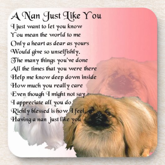 Pekingese Dog - Nan Poem Drankjes Onderzetter (Voorkant)