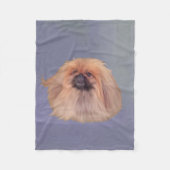 Pekingese Dog op blauw Fleece Deken (Voorkant)