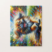 Pekingese Dog Portrait Acryl Art Print Hondenliefh Legpuzzel (Verticaal)