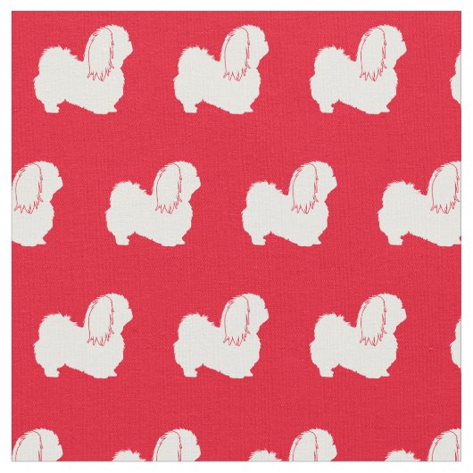 Pekingese Dog Silhouette Pet Red Stof (Close Up)