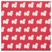 Pekingese Dog Silhouette Pet Red Stof (Swatch)