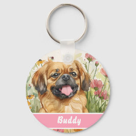 Pekingese Dog Tag – Custom Info Sleutelhanger