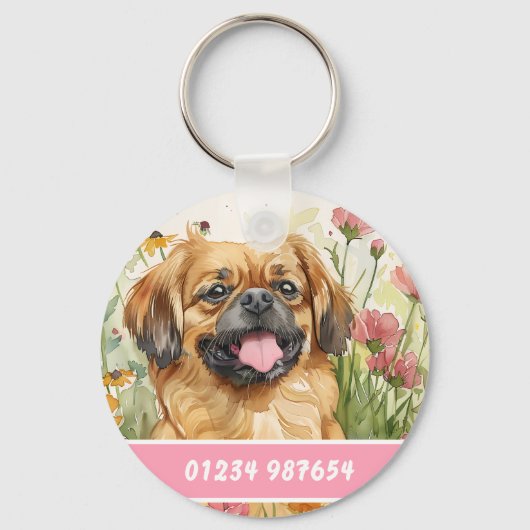 Pekingese Dog Tag – Custom Info Sleutelhanger (Achterkant)