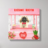 pekingese Dog Valentijnsdag Kissing Booth Canvas Afdruk (Voorkant)