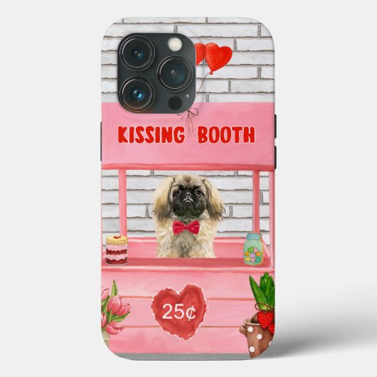 pekingese Dog Valentijnsdag Kissing Booth Case-Mate iPhone Case (Achterkant)