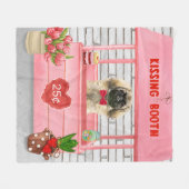 pekingese Dog Valentijnsdag Kissing Booth Fleece Deken (Voorkant (Horizontaal))