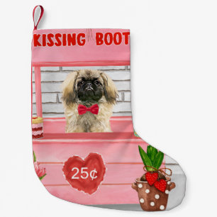 pekingese Dog Valentijnsdag Kissing Booth Kleine Kerstsok