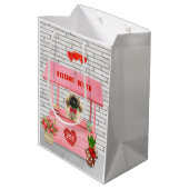 pekingese Dog Valentijnsdag Kissing Booth Medium Cadeauzakje (Achterkant Gekanteld)