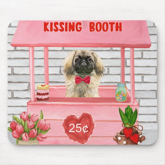 pekingese Dog Valentijnsdag Kissing Booth Muismat (Voorkant)