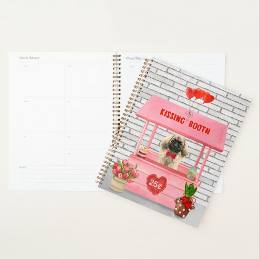 pekingese Dog Valentijnsdag Kissing Booth Planner (Display)