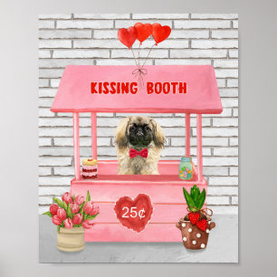 pekingese Dog Valentijnsdag Kissing Booth Poster