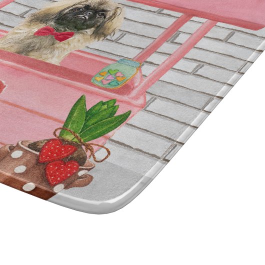 pekingese Dog Valentijnsdag Kissing Booth Snijplank (Hoek)