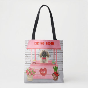 pekingese Dog Valentijnsdag Kissing Booth Tote Bag