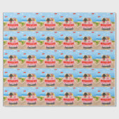 Pekingese Dog Valentijnsdag Truck Hearts Cadeaupapier (Vlak)