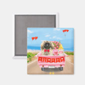 Pekingese Dog Valentijnsdag Truck Hearts Magneet (Voorkant / Achterkant)