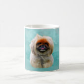 Pekingese Dog Waterverf Art Portret Koffiemok (Center)
