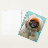 Pekingese Dog Waterverf Art Portret Planner (Display)