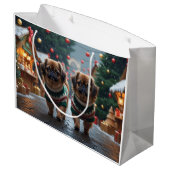 Pekingese Dogs Christmas Snow Holiday Groot Cadeauzakje (Achterkant Gekanteld)