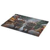 Pekingese Dogs Christmas Snow Holiday Snijplank (Hoek)