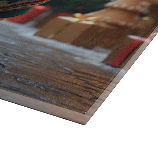 Pekingese Dogs Christmas Snow Holiday Snijplank (Hoek)