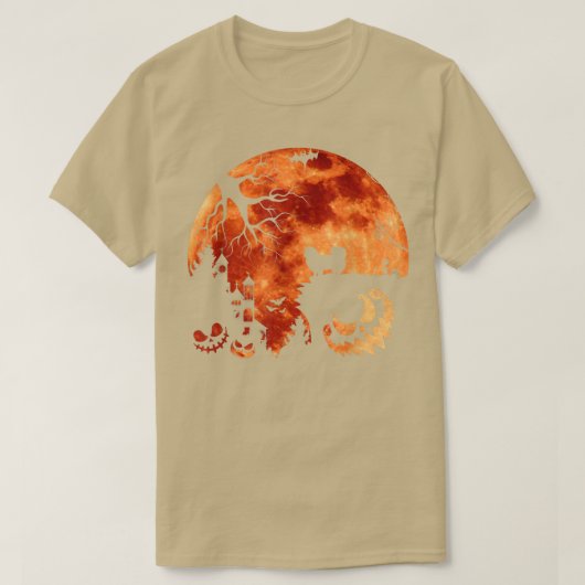 Pekingese en Moon Halloween Costume Pumpkin Dog L. T-shirt (Design voorkant)