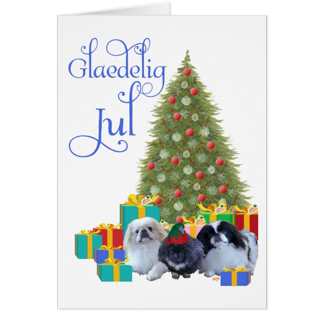 Pekingese Familie Kerstmis (Voorkant)