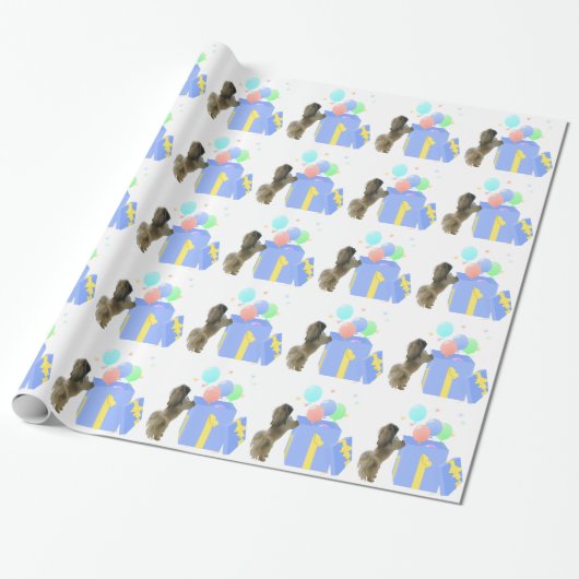 Pekingese Feestballonnen Cadeaupapier (Uitgerold)