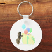 Pekingese Feestballonnen Sleutelhanger (Voorkant)